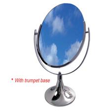 Double side oval mirror with trumpet base