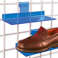 Acrylic shoe shelf blue finish