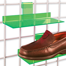 Acrylic shoe shelf green finish