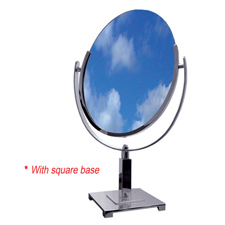Double side oval mirror with square base