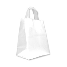 Small clear frosted bag with loop handle