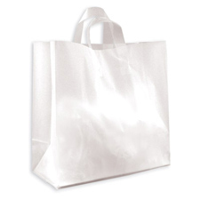 Large clear frosted bag with loop handle