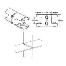 3/8" Cable system double horizontal support