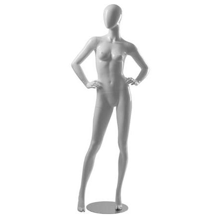 Female Fiberglass Glossy White Mannequin Abstract Style Roxy Display #MD-XD04W 