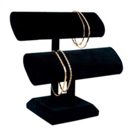 Black velvet "T" bar bracelet displayer