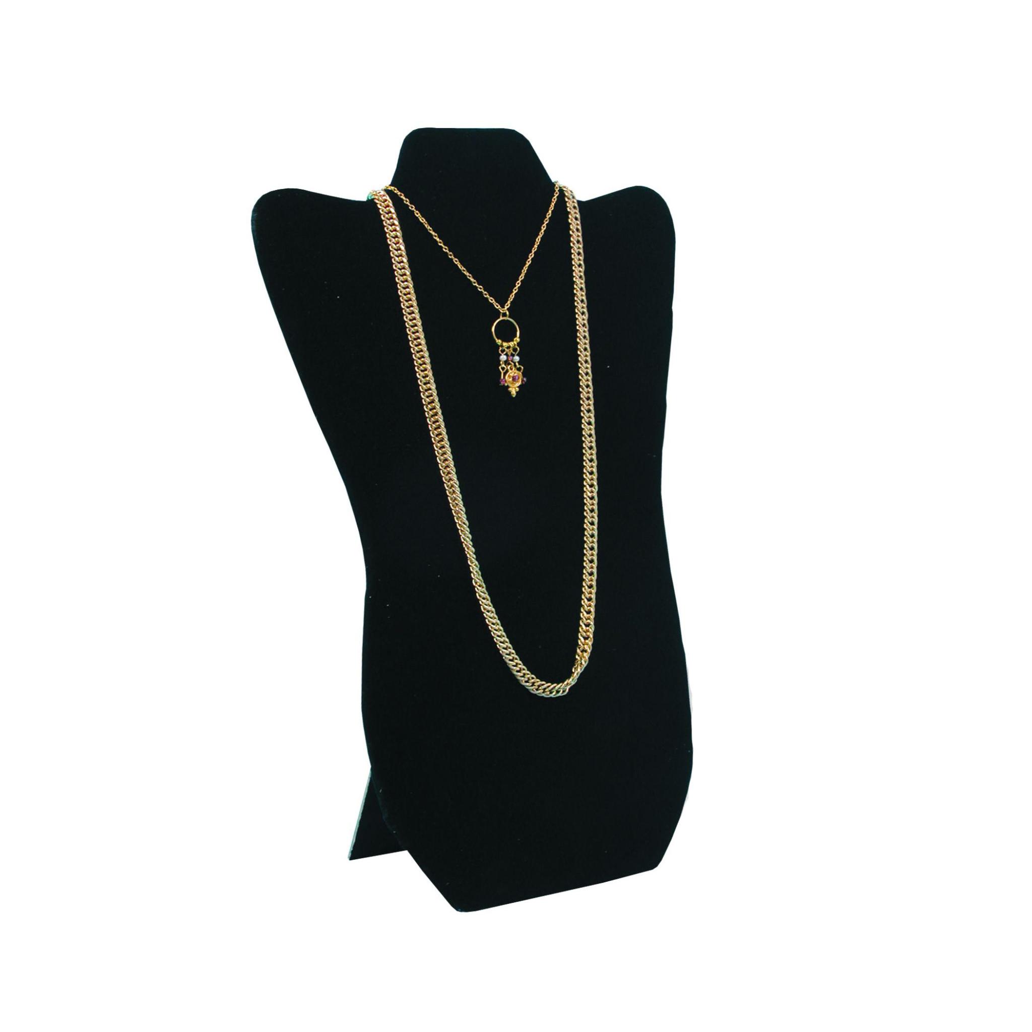 Black velvet padded necklace easel display