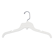 17" white top hanger with chrome hook