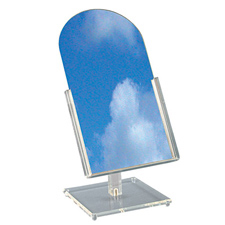 Small mirror with adjustable plexi base