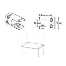 3/8" cable system single horizontal support