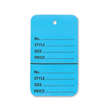 Light blue perforated small coupon tag