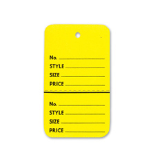 Yellow perforated small coupon tag