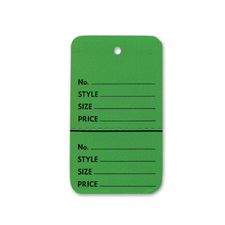 Dark green perforated small coupon tag