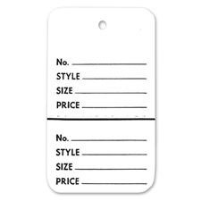 White perforated large coupon tag