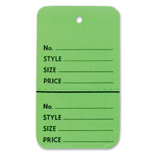 Light green perforated large coupon tag