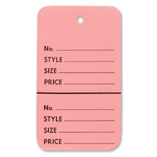 Pink perforated large coupon tag