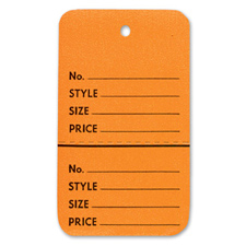 Orange perforated large coupon tag