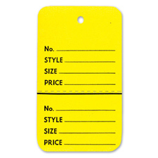 Yellow perforated large coupon tag