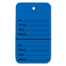 Dark blue perforated large coupon tag