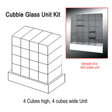 Cubby glass unit kit 4 high 4 wide