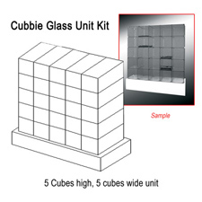 Cubby glass unit kit 5 high 5 wide