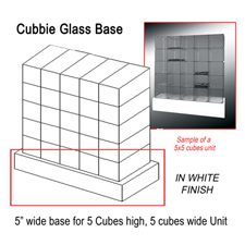 5 Cubby glass unit base white finish