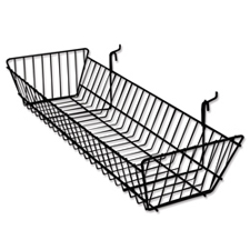 Double sloping wire basket black finish