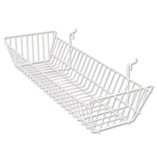 Double sloping wire basket white finish
