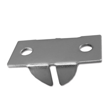 Metal center clip for shelf bracket