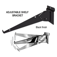 12" Adjustable shelf bracket black finish