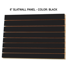 6" Black melamine slatwall panel