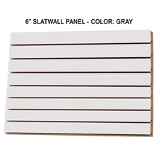 6" Gray melamine slatwall panel