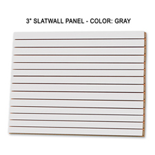 3" Gray melamine slatwall panels