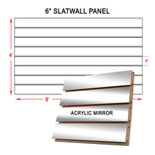 6" Acrylic Mirror slatwall panel