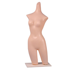 Flesh tone plastic womans junior torso form