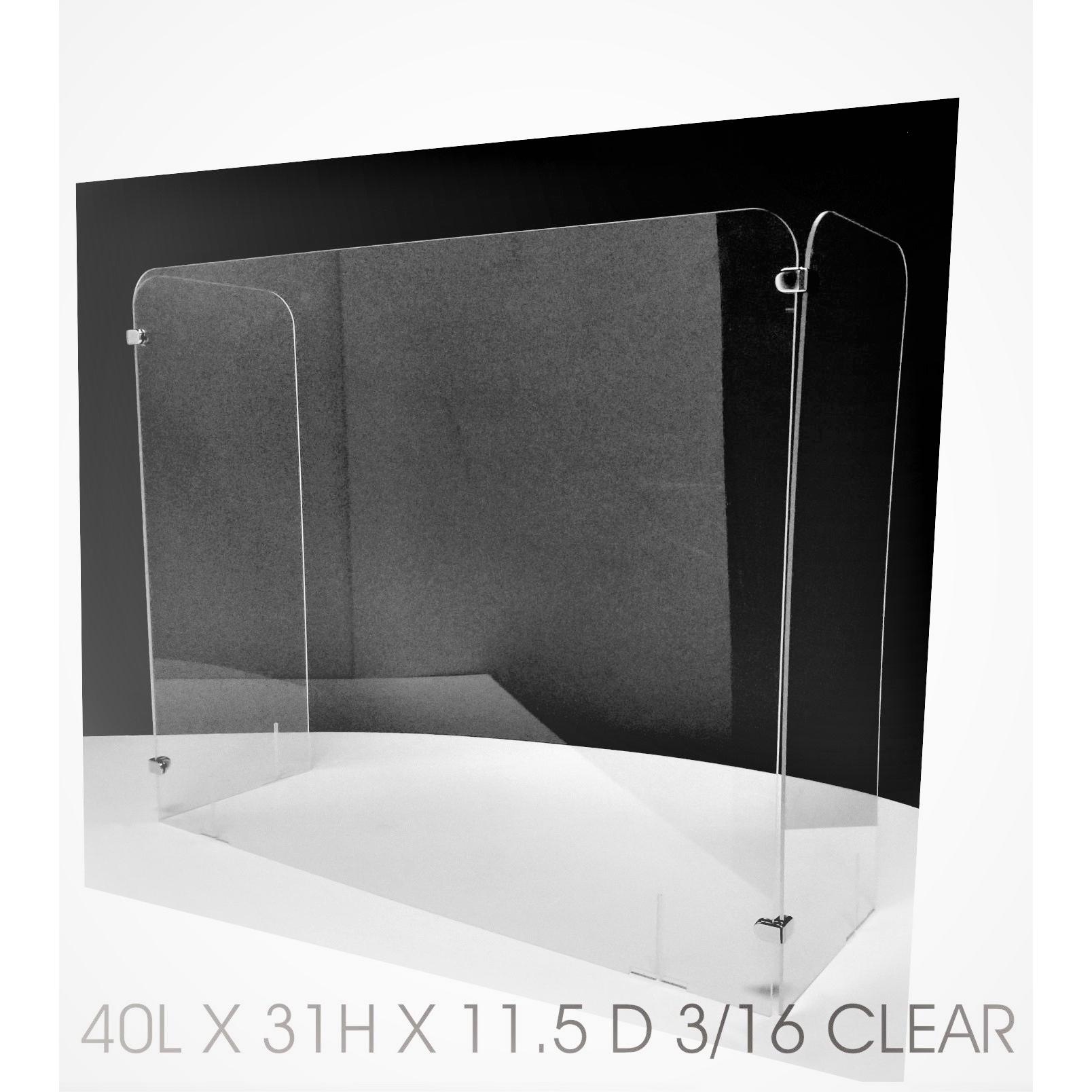 ACRYLIC SHIELD WITH SIDES 40 X 31 Miami Display